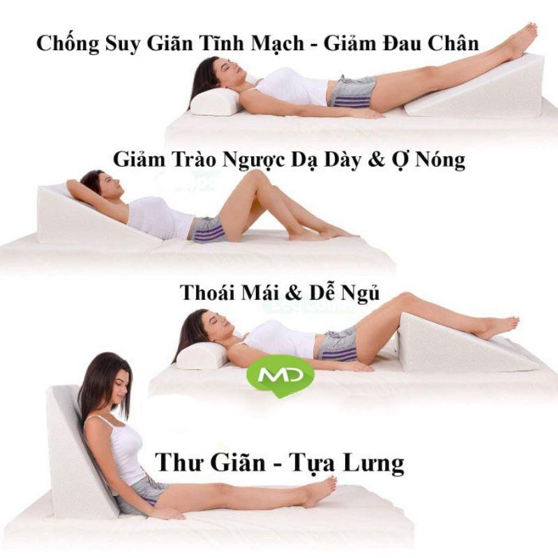 Gối Nệm Chống Trào Ngược Dạ Dày, Ợ Nóng, Về Tiêu Hóa ( tặng 1 áo gối) - Giảm Đau Chân Do Suy Giãn Tĩnh Mạch