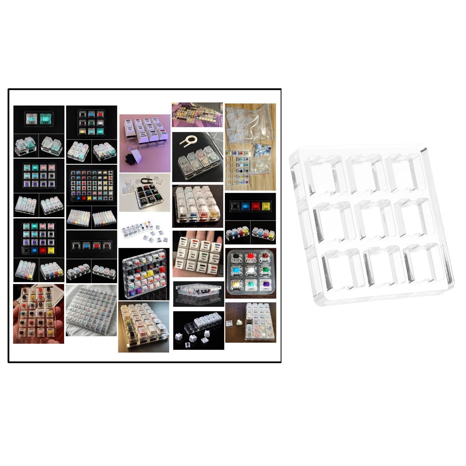 2 Pieces Clear Switch Tester Base Acrylic Plate for Cherry Mx Switch