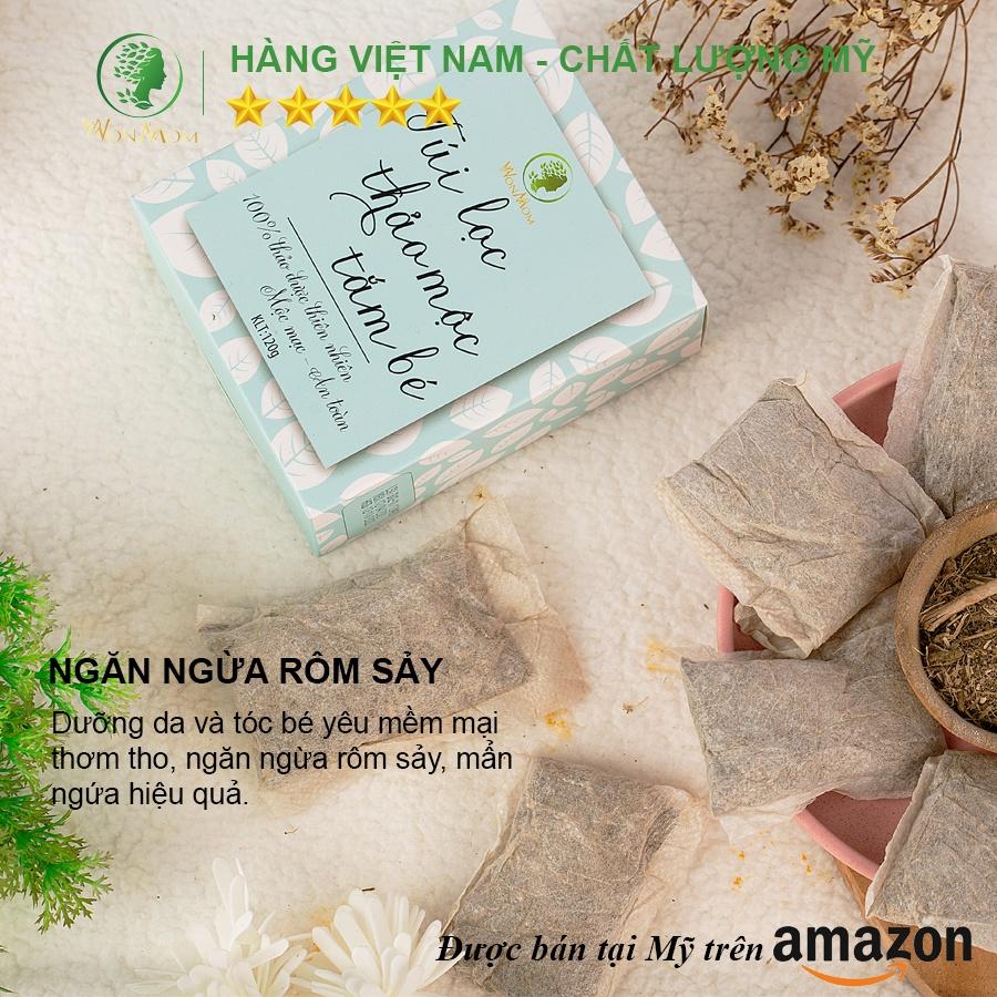 Túi Lọc Thảo Mộc Tắm Bé, Ngăn Ngừa Rôm Sẩy Wonmom ( 10 Túi/ Hộp )