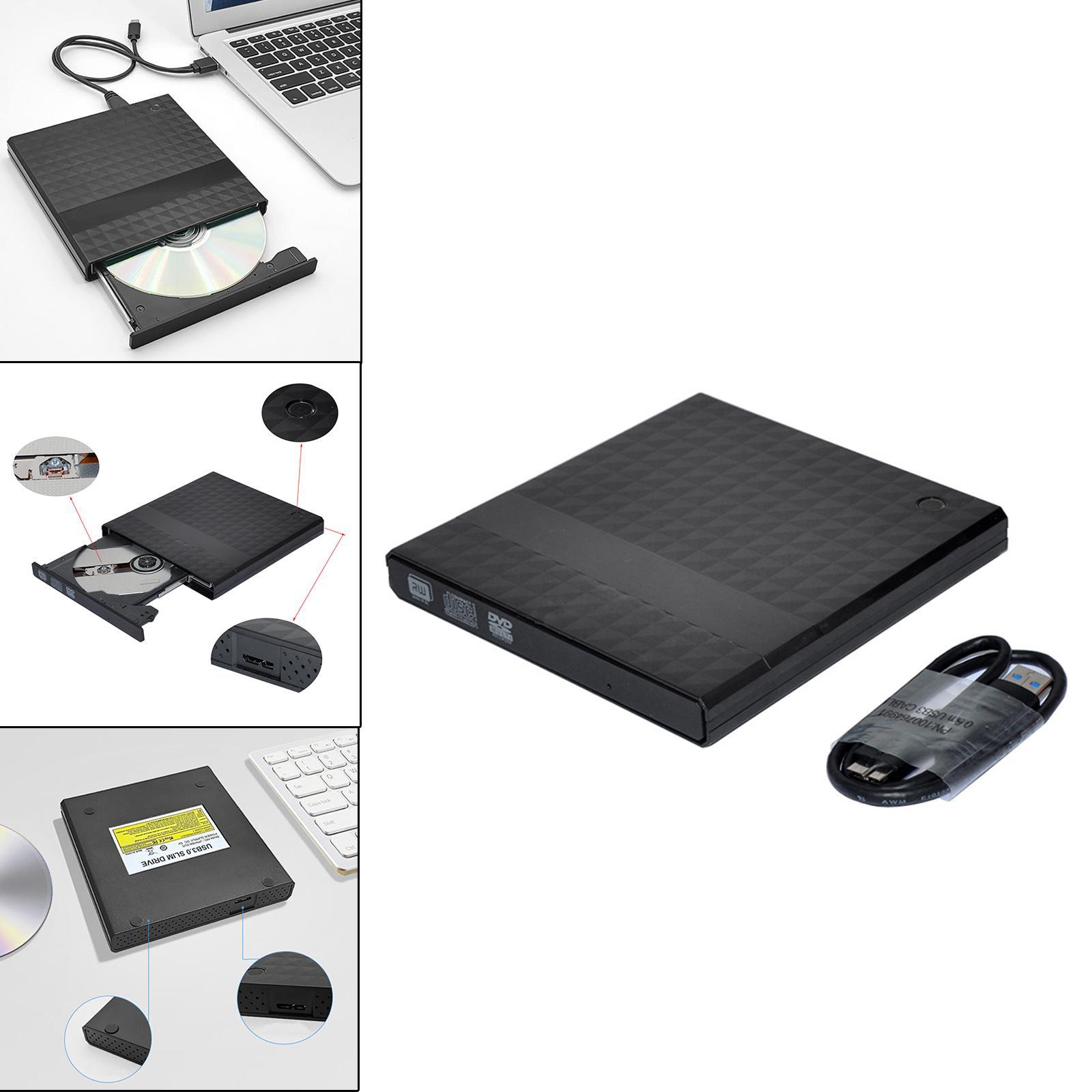 Portable USB 3.0 External DVD Drive Optical Drive Recorder DVD-RW for Laptops Desktop PC, Universal Wide Support