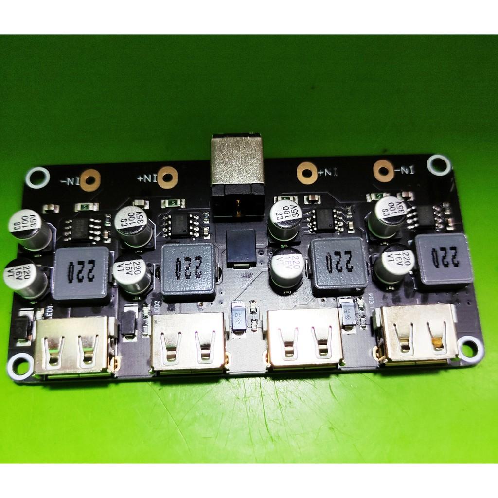 Mạch sạc nhanh QC 3.0 nguồn vào DC 6-32v hạ áp  4 cổng ra USB