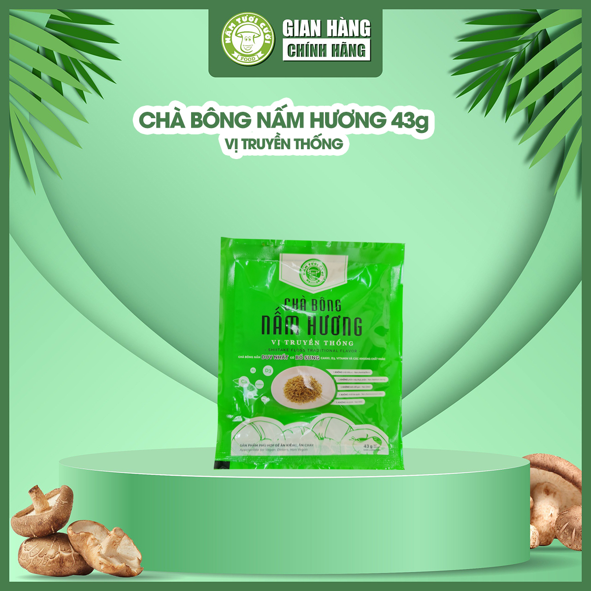 Chà Bông Nấm Chay Vị Truyền Thống 43gr Nấm Tươi Cười