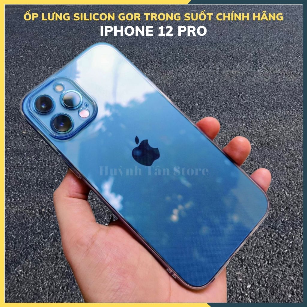 Ốp lưng trong suốt silicon GOR dành cho iphone 12 pro bảo vệ camera dẻo siêu mỏng - Hàng nhập khẩu