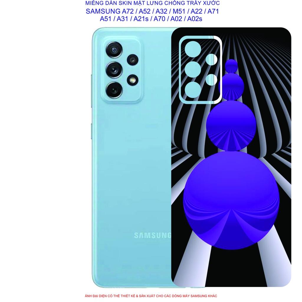 Miếng Dán Skin mặt lưng dành cho SAMSUNG A72 / A52 / A32 / A22 / M51 / A71 / A51 / A31 / A21s / A12 / A02 / A02s chống trầy xước