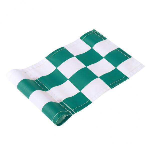 2x Durable Golf Flag Checkered And Solid Putting Green Marker Flag Backyard Practice Aid Symbol