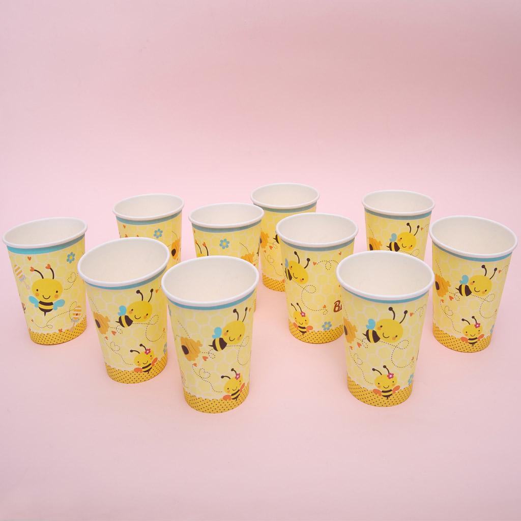 Pack of 10pcs Honeybee Paper Disposable Cups Party Tableware Baby Shower