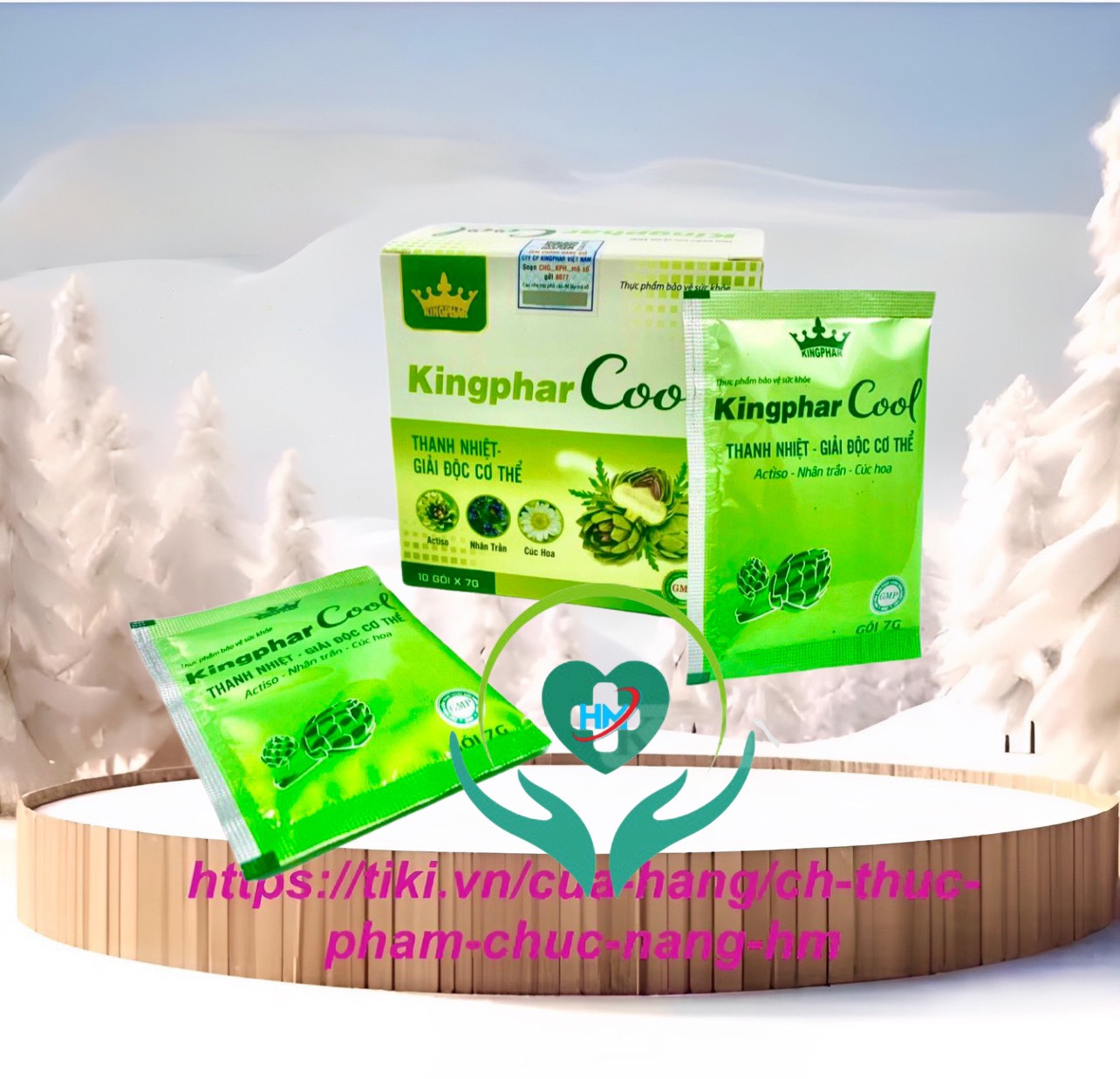 Cốm thanh nhiệt giải độc Kingphar cool, hộp 10 gói x 7 gam