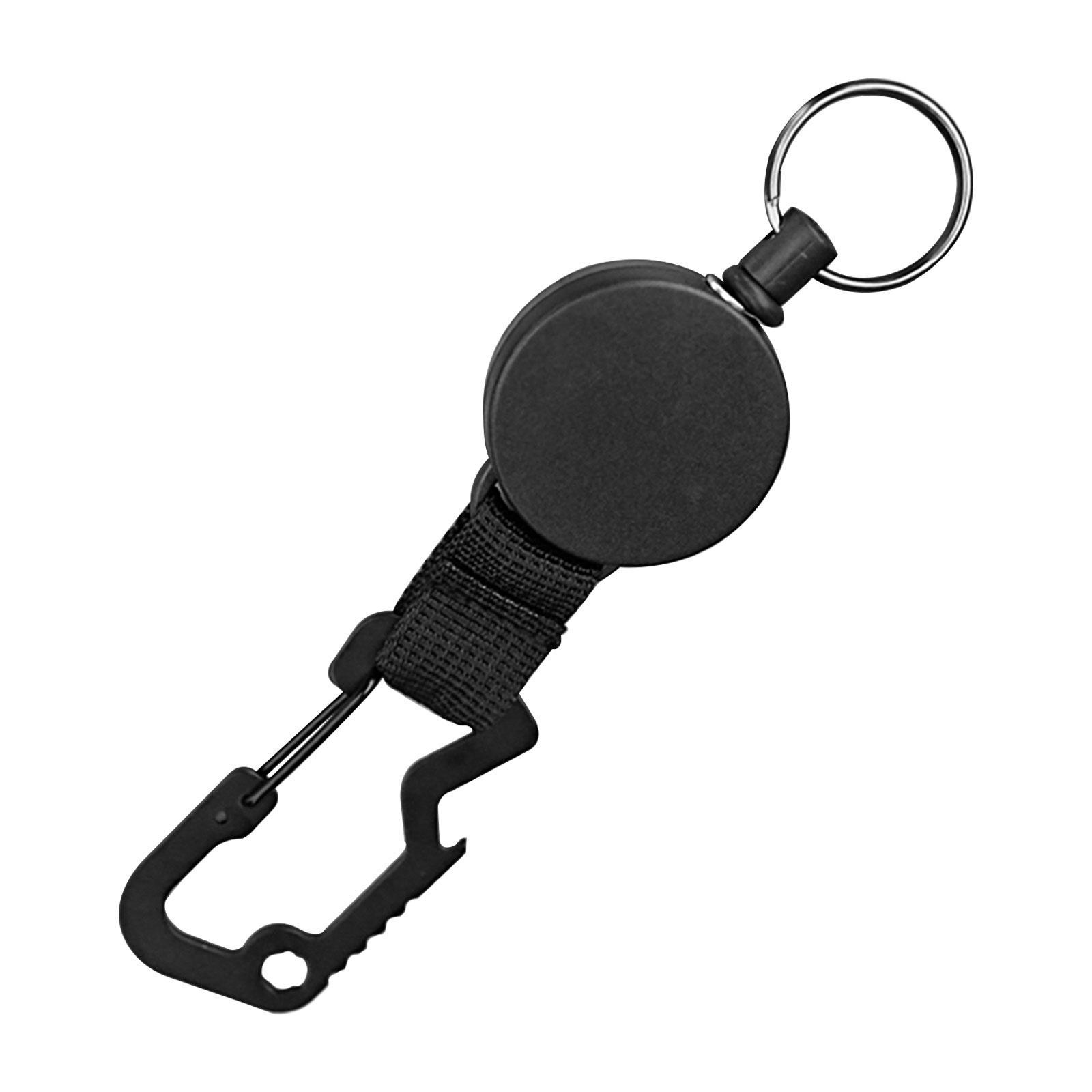 Retractable Keychain Heavy Duty Carabiner ID Badge Reels for Climbing Fishing