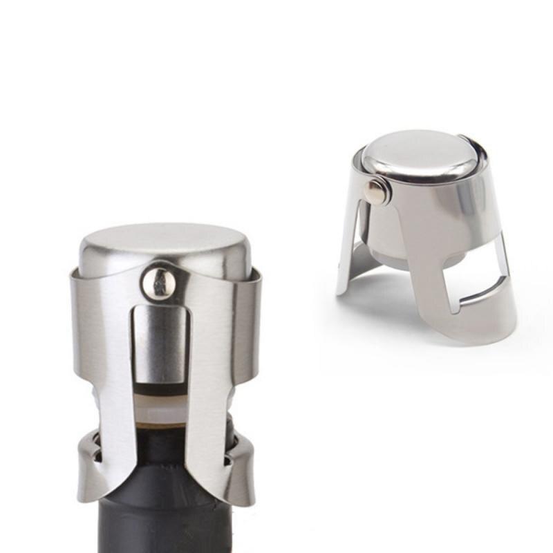 304 Stainless Steel Wine Bottle Stopper Sealed Storage Wine Stopper Portable Sealing Machine Bar Tools Barware Wine Cork Cap