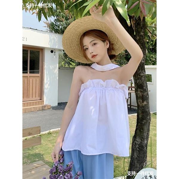 Áo trễ vai, áo hở vai thời trang nữ phối dây chồng cổ hở lưng viền bèo, croptop mặc đi chơi, đi biển, giá rẻ AO005