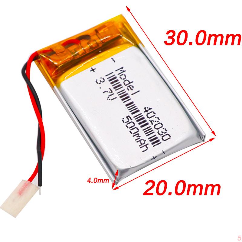 2 chiếc Pin Li-ion Lipo dung lượng cao 402030 3.7v 500mAh Pin sạc Lithium Li-Po Polymer cho Bluetooth GPS MP3 MP4 Màu sắc: 2 chiếc