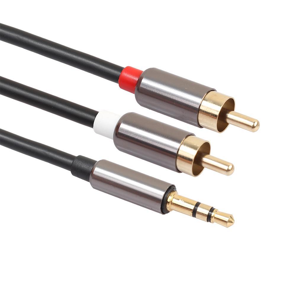 3.3FT Aux Audio 3.5mm Stereo Male to 2 RCA Y Cable Double-Shielde For Phone iPod MP3 Tablet Hi-Fi, Pack of 2