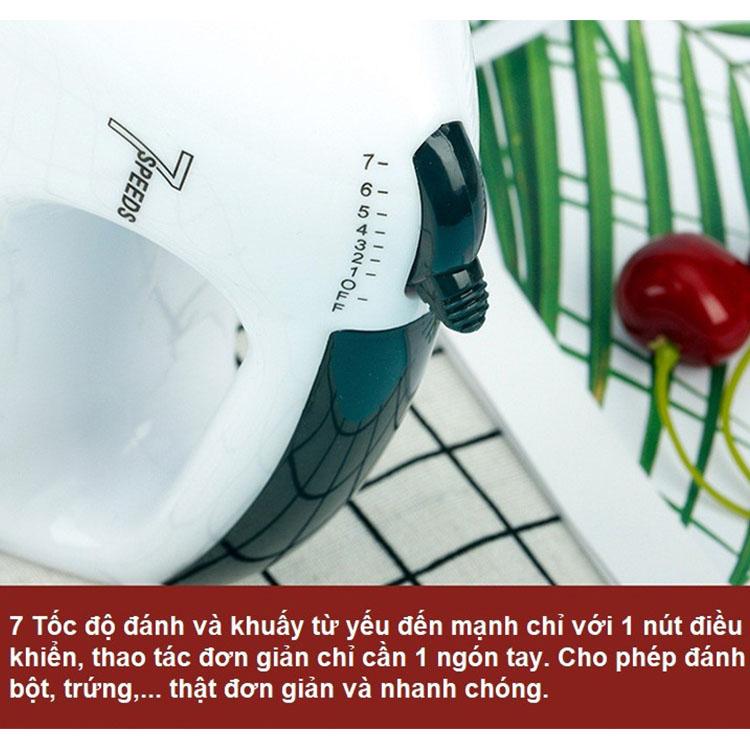 Máy đánh trứng cầm tay đa năng 7 tốc độ - trắng phối đen - GDHN Loại Tốt