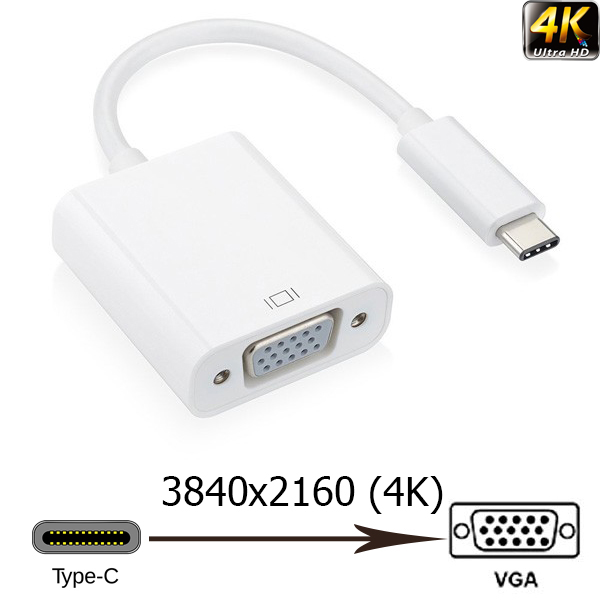 Cáp Chuyển Đổi USB Type-C Sang VGA độ phân giải 4K*2K