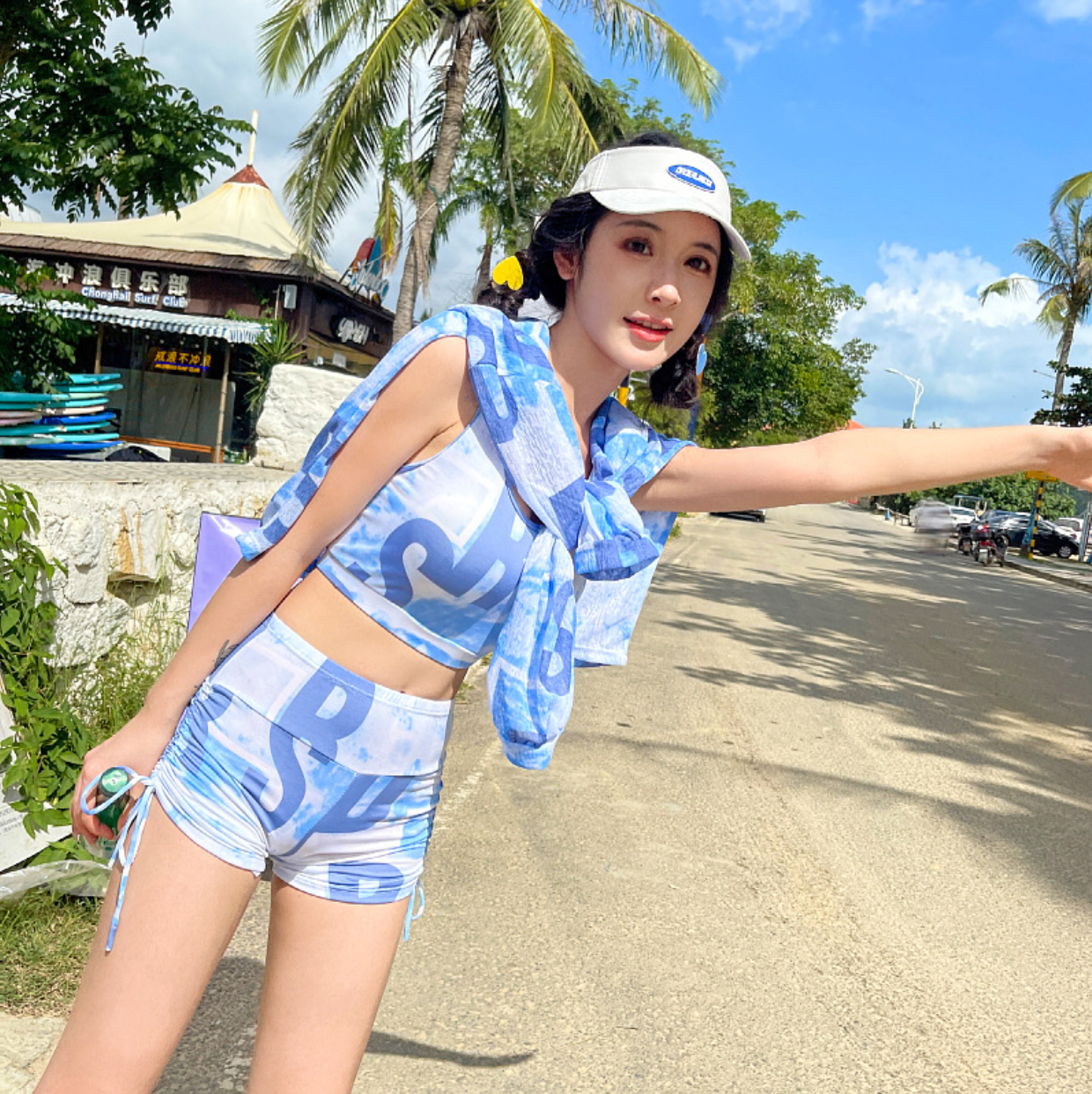 Bộ đồ bơi bikini nữ 2 mảnh kín đáo đi tắm biển, đi tập yoga, đi tập gym tay dài - B.43