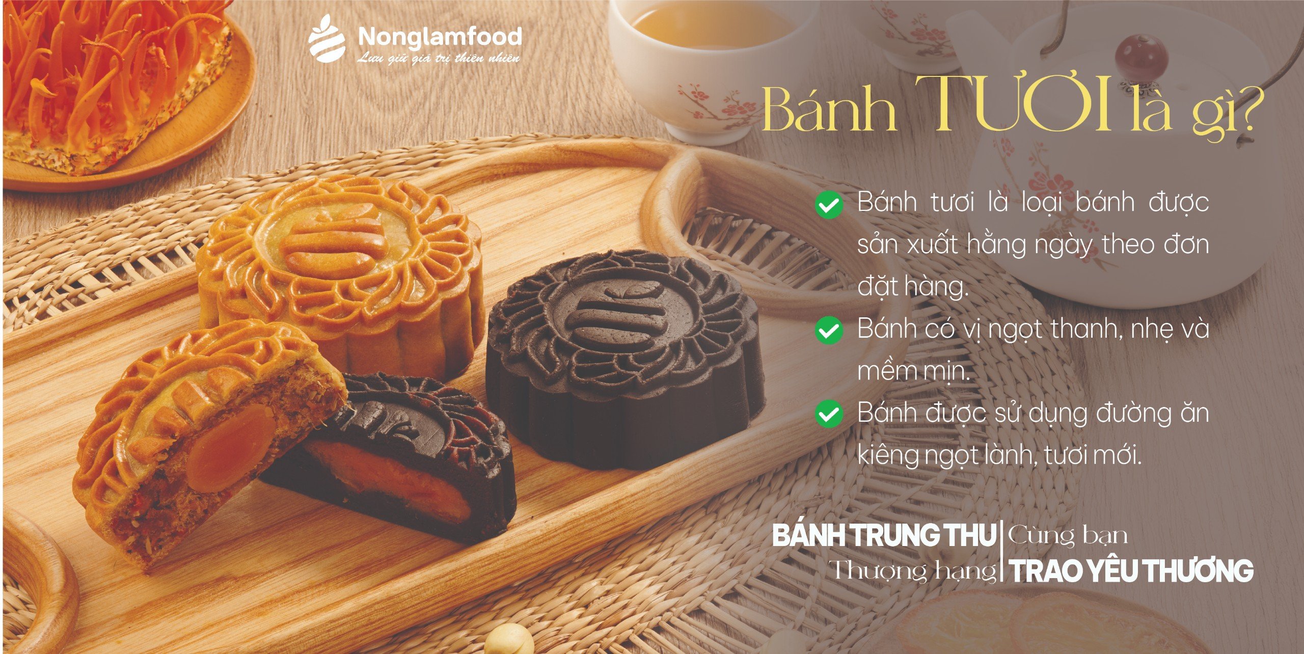 [Bánh dẻo] Bánh trung thu ăn kiêng, ít ngọt Thập Cẩm Gà Quay Xá Xíu Đặc Biệt(1 trứng muối) Nonglamfood 250g| Quà tặng