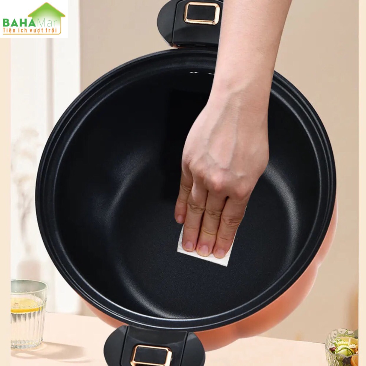 NỒI ÁP SUẤT CHỐNG DÍNH ĐA NĂNG BÍ NGÔ DUNG TÍCH 8L CÓ VỈ HẤP TIỆN DỤNG "BAHAMAR" giữ nguyên chất dinh dưỡng và làm cho chế độ ăn uống của bạn lành mạnh hơn