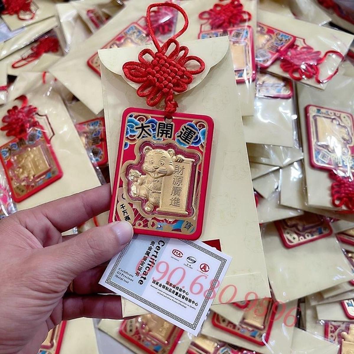 Dây Treo Con Hổ Mạ Vàng Đại Cát Đại Lợi Kèm Phong Bao