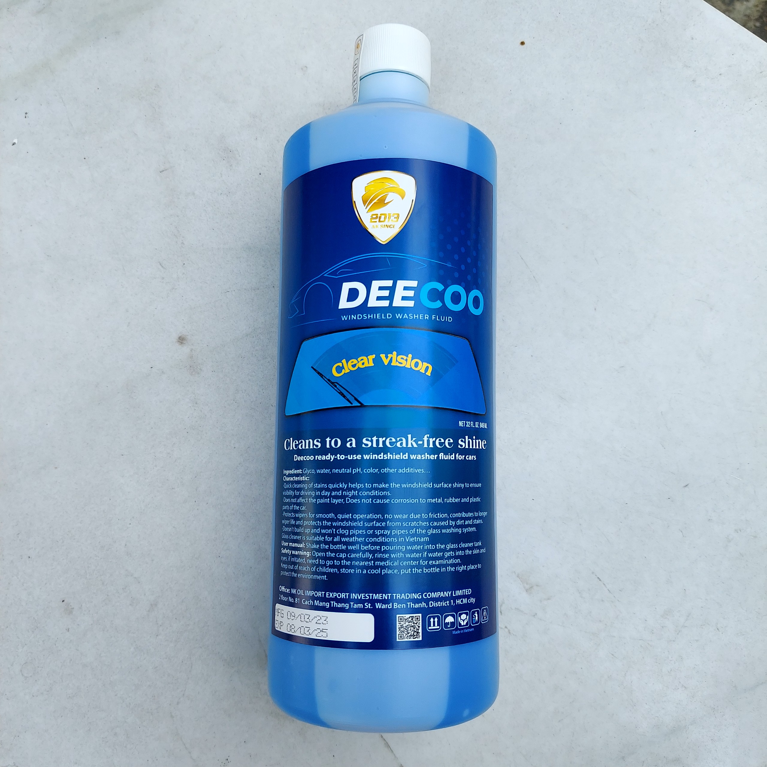 Nước rửa kính pha sẵn DEECOO Windshield washer fluid 1 lít