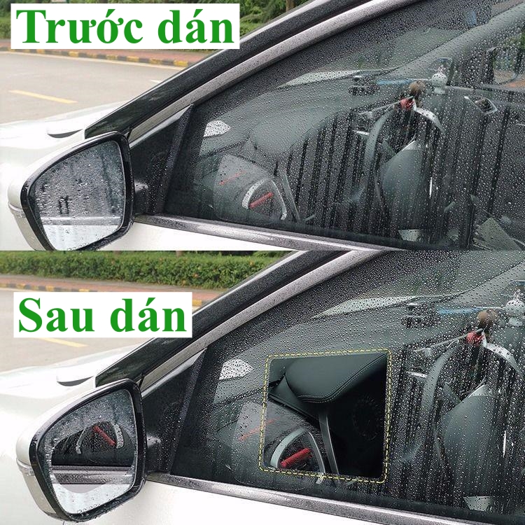 Bộ 2 miếng dán chống đọng nước gương chiếu hậu và kính ô tô, xe hơi đầy đủ kích thước phù hợp mọi loại xe
