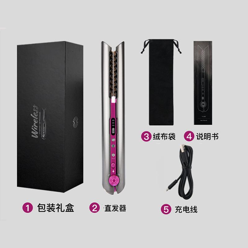 Sản phẩm mới nhất theo phong cách mới Máy uốn tóc có thể sạc lại không dây USB Máy uốn thẳng Máy duỗi tóc mini không dây cầm tay sử dụng kép