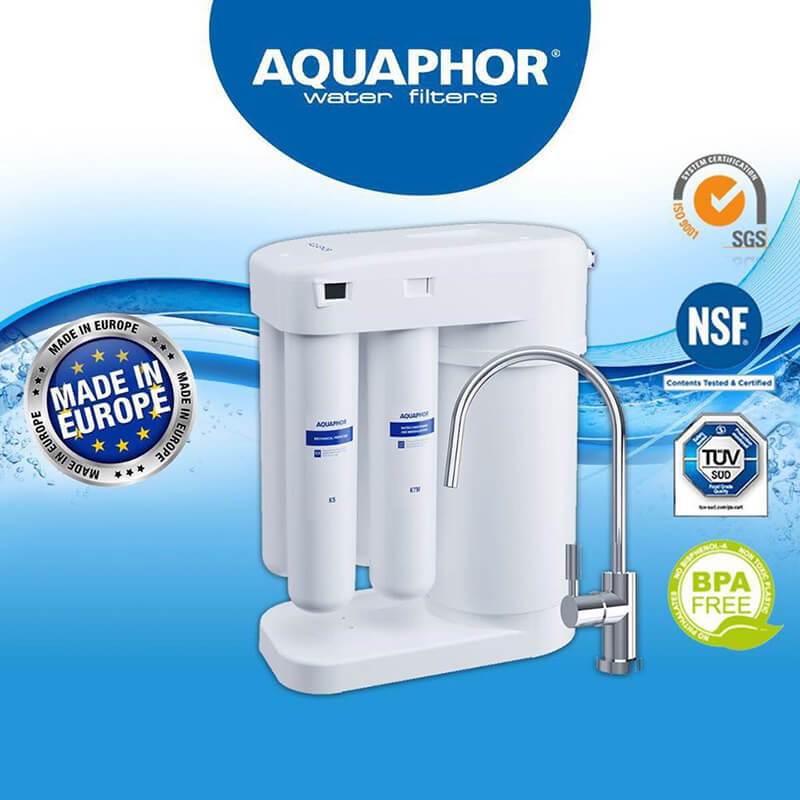 Máy Lọc Nước AQUAPHOR MORION DWM-101S Chuẩn Nước Uống Trực Tiếp, Công Nghệ RO Không Dùng Điện - Nhập Khẩu Châu Âu, Hàng Chính Hãng