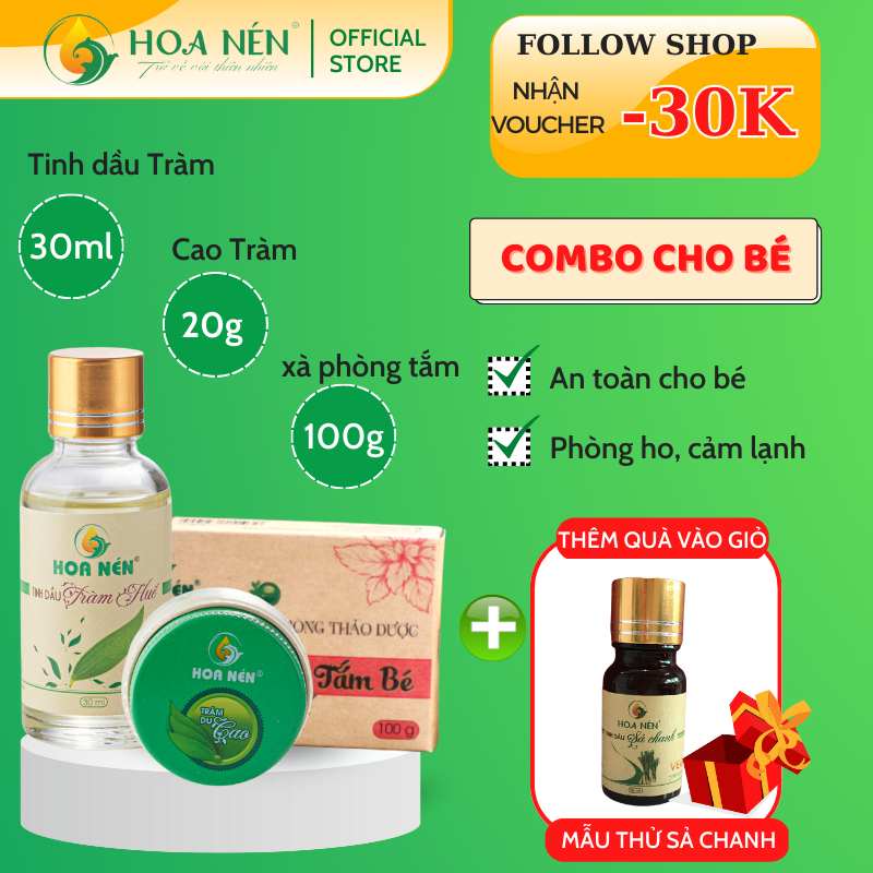 Combo tinh dầu Tràm Cho Bé Hoa Nén - tiện lợi, an toàn