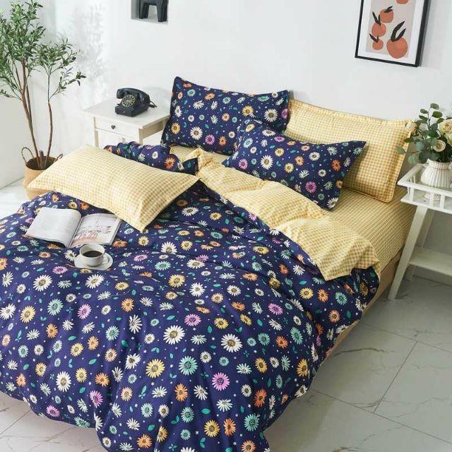 Bộ Chăn Ga Gối Hoa 7 Mầu Cotton Poly