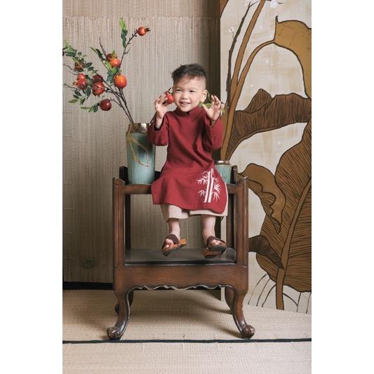 P'ti chou - Áo dài linen thêu Trúc dành cho bé