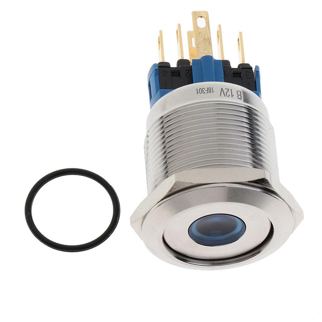 22mm button stainless steel 1no 1nc pressure switch with led light 12 v