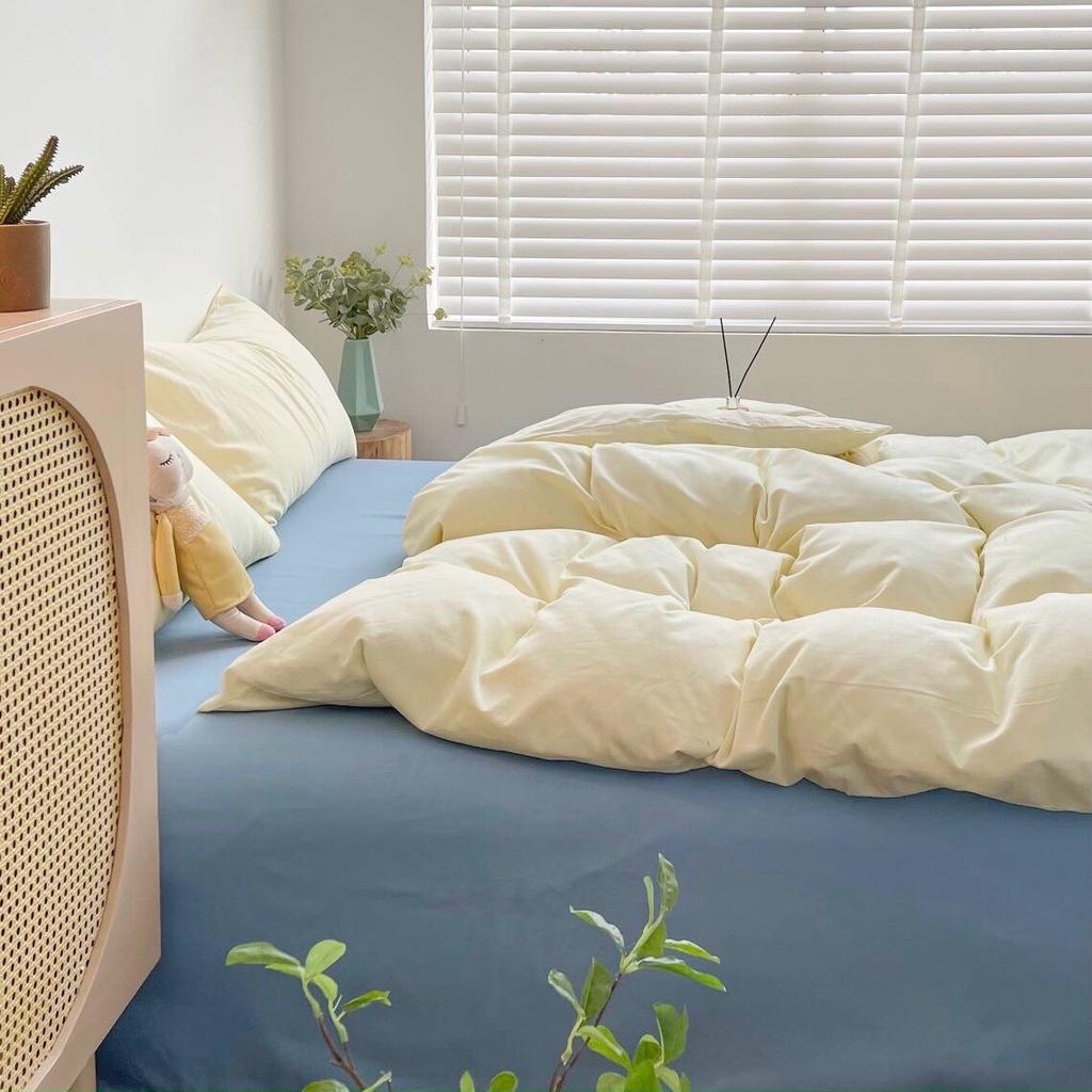 Bộ Chăn Ga Cotton Tici Cao Cấp Phong Cách Hàn Quốc Đủ Size Đủ Màu