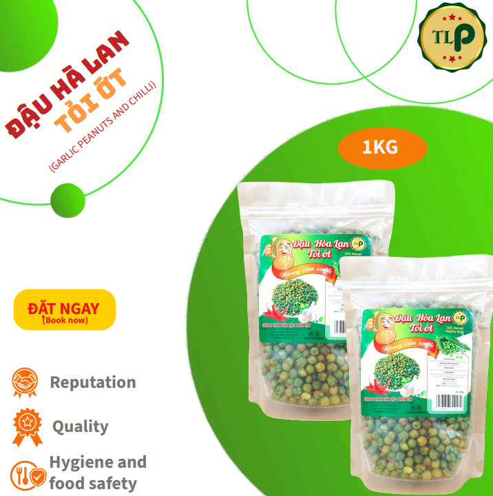 ĐẬU HÀ LAN RANG TỎI ỚT TÂN LỘC PHÁT COMBO 1KG - MỖI BỊCH 500G [ MẪU MỚI ]