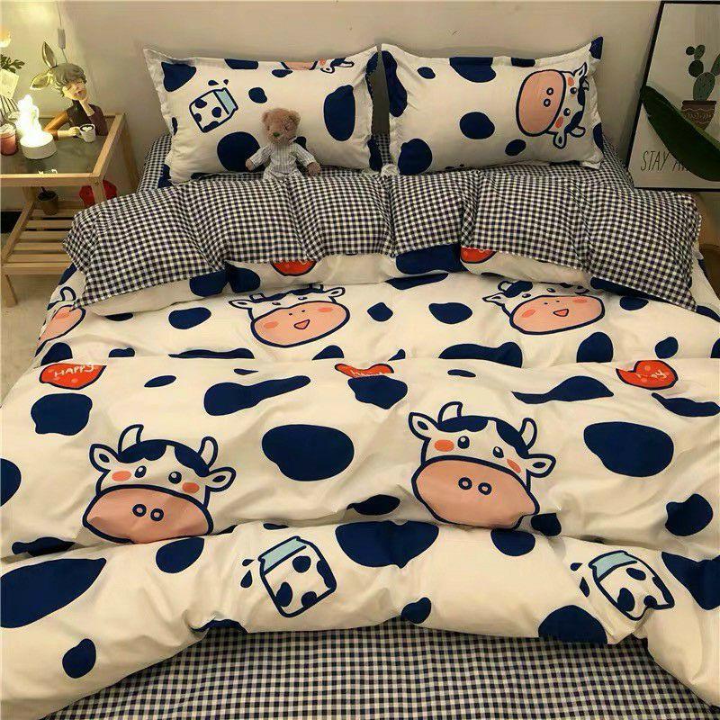Bộ Cotton Poly Bò Sữa Trắng. Bò sữa Nâu