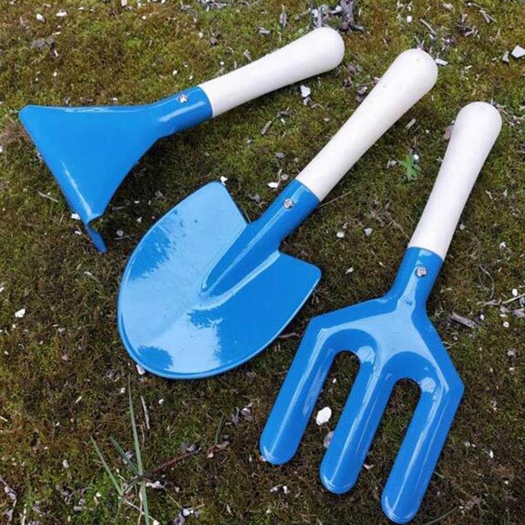3 Cái Mini Metal Rake Sh Xẻng Fork Set Kids Beach Sandbox Toy