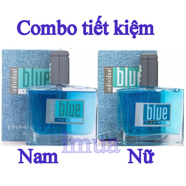 Nước hoa Blue cho nam và nữ chai 60ml chiết xuất từ hoa oải hương ,xô thơm và quýt tạo nên một hương thơm hấp dẫn