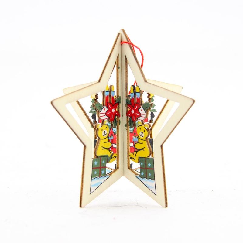 Phụ kiện trang trí Giáng sinh bằng gỗ-phụ kiện treo cửa trang trí Giáng sinh