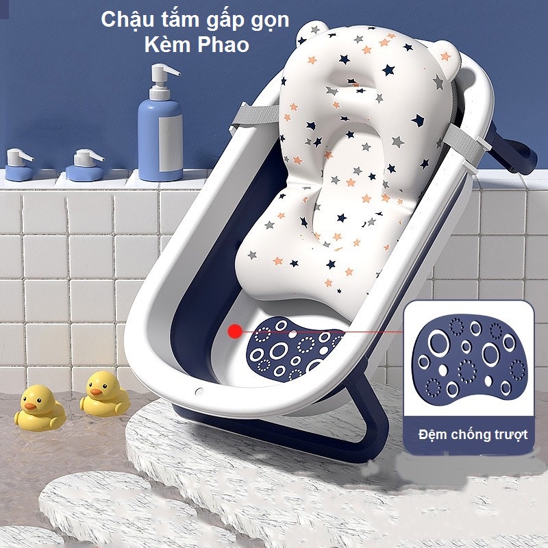Chậu tắm cho bé sơ sinh,Thau tắm gấp gọn  chống trượt cho trẻ sơ sinh loại cao cấp