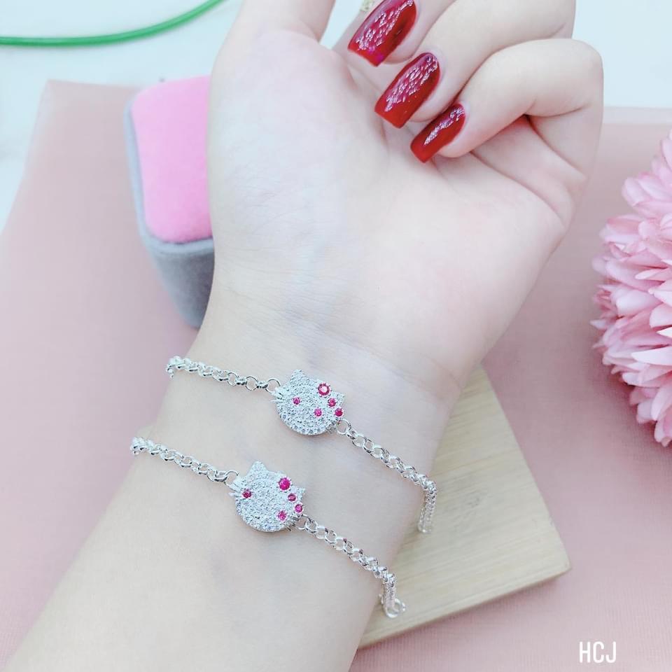 Lắc tay mèo hello kitty SIÊU ĐẸP vòng tay bạc cho bé vừa đẹp và mang lại may mắn