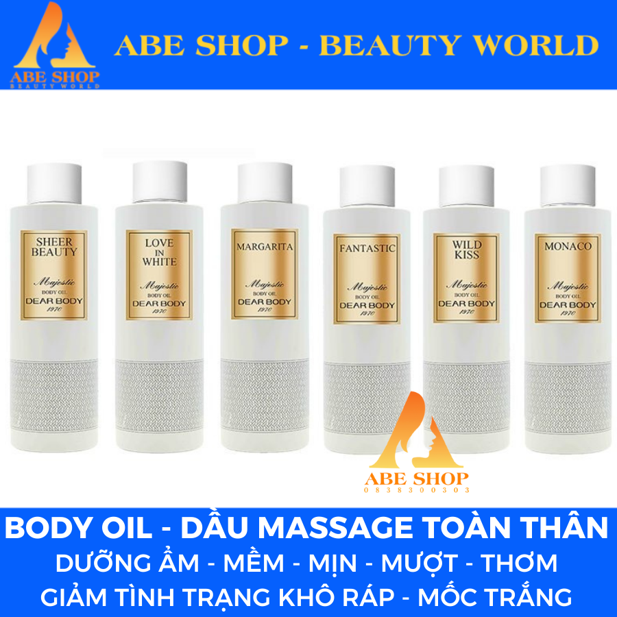 Dầu Massage DEAR BODY 270ml Dành Cho Nữ - Giải Pháp Giúp Da Mềm Mịn - Căng Bóng - Thư Giãn - Cấp Ẩm - Hương Thơm Mát - Ngọt Ngào