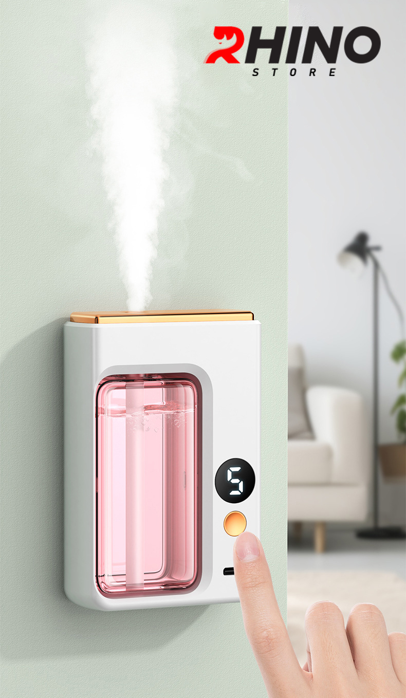 Máy phun sương tinh dầu Rhino H601 tạo ẩm 5 chế độ, tích điện, nhỏ gọn, dán tường - Hàng chính hãng