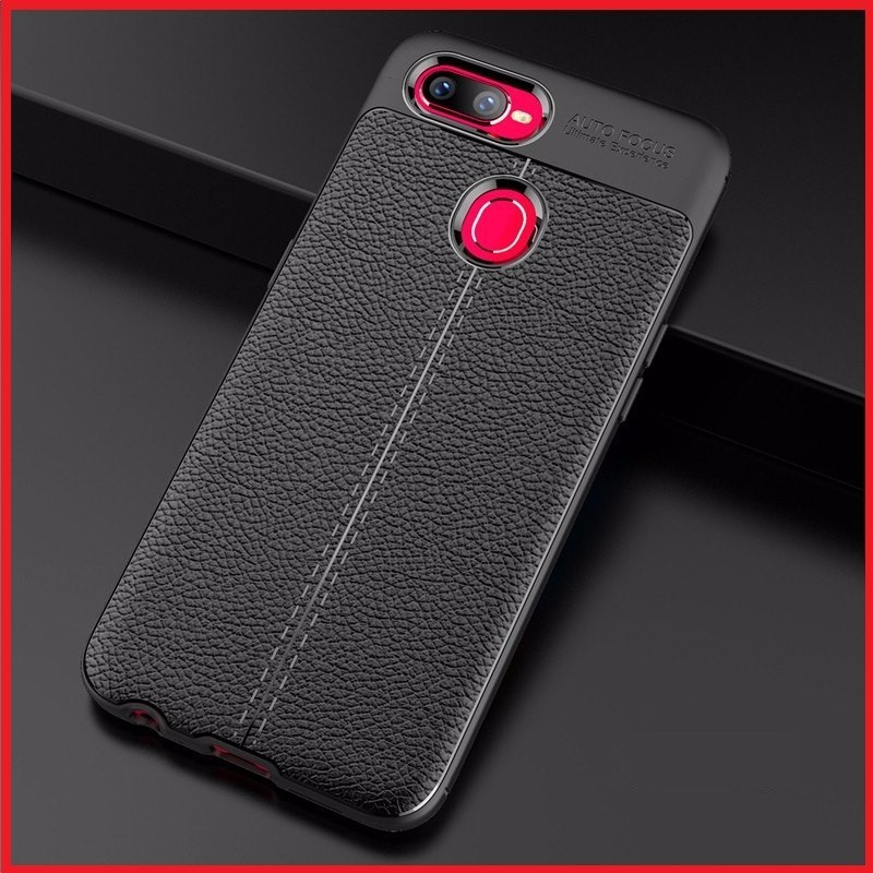Ốp lưng silicon dẻo giả da Auto Focus cao cấp dành cho OPPO F9 - Hàng chính hãng
