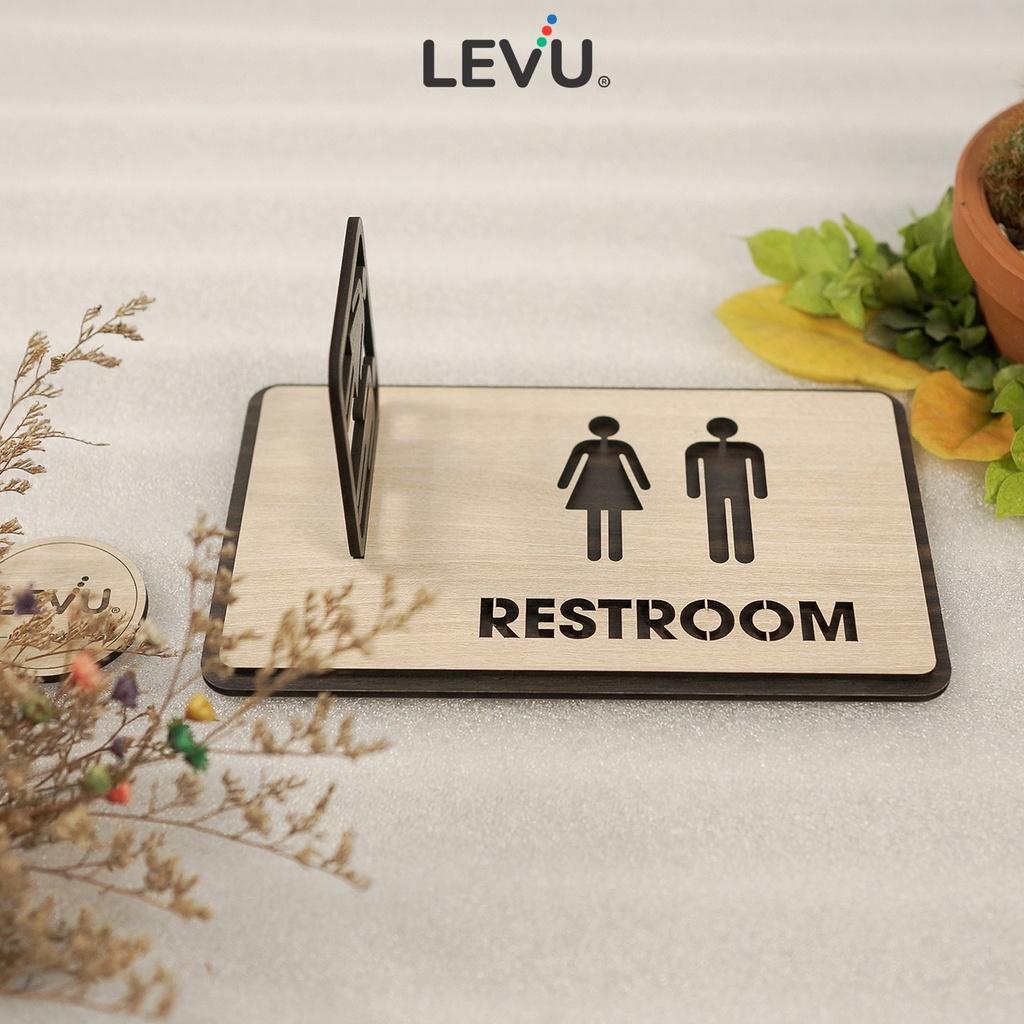 Bảng restroom 3D gắn tường thiết kế hiển thị đa chiều sáng tạo LEVU TL38