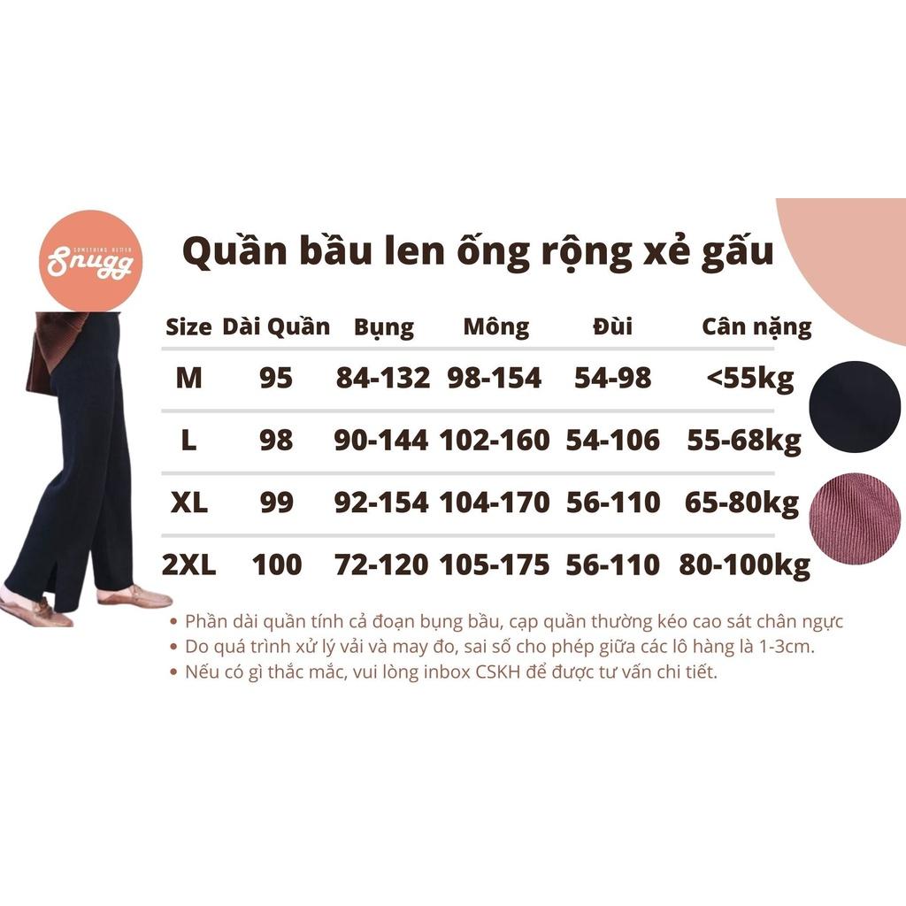 Quần bầu ống rộng xẻ gấu mùa đông - len đẹp