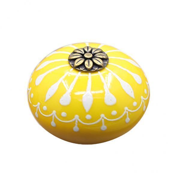 2xCeramic Cabinet Knobs Drawer Furniture Hardware Door Pull Handle Yellow