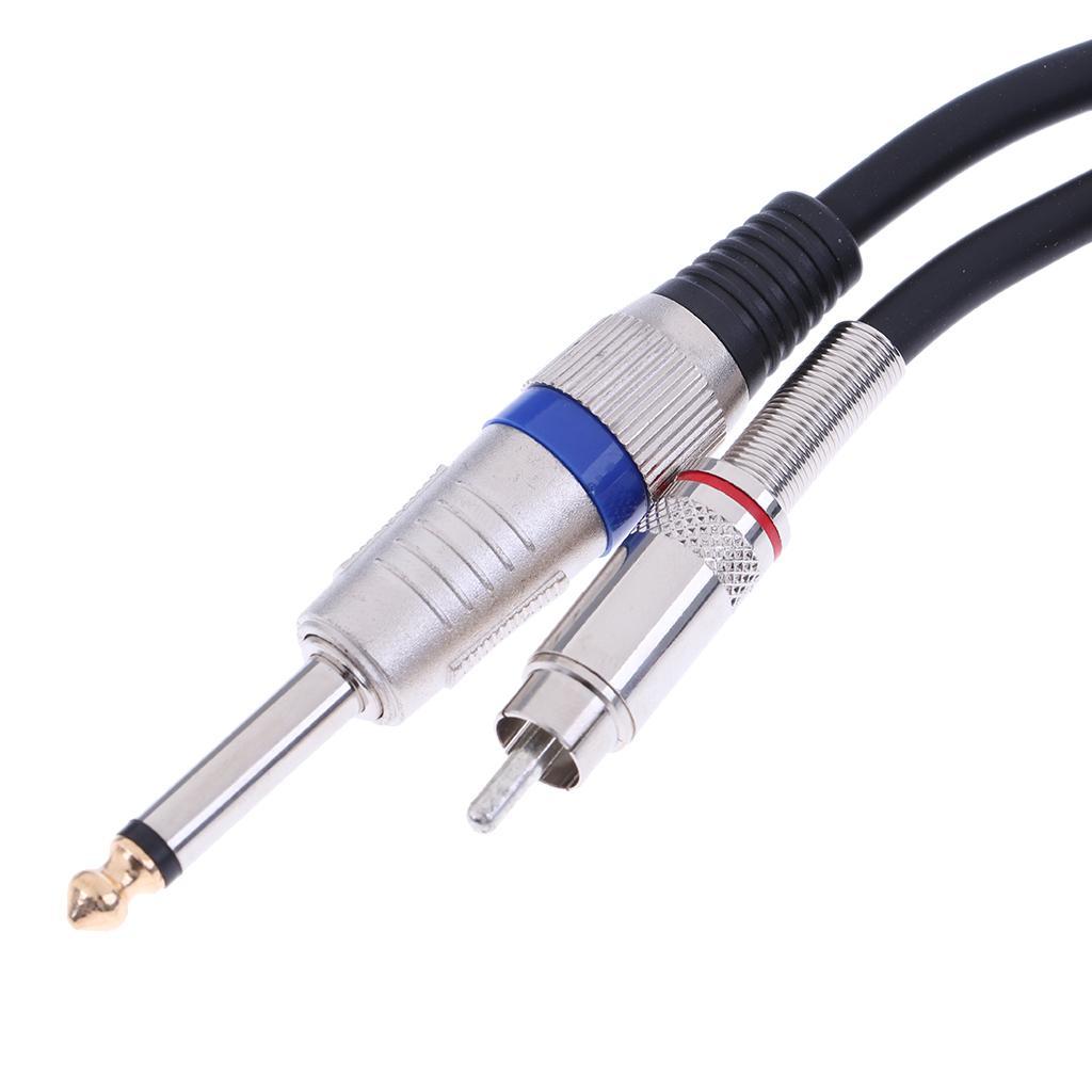 RCA Male to 6.35mm Male Plug Mono Audio AUX Connector Cable Cord 0.5M