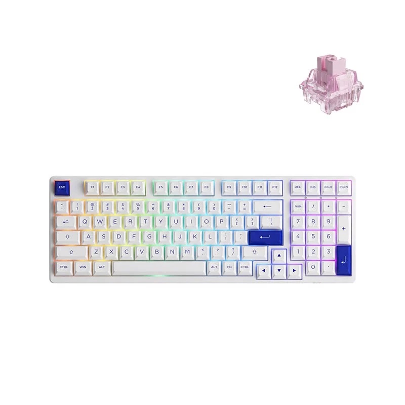 Bàn phím cơ AKKO 3098B Multi-modes Blue on White - Hàng chính hãng