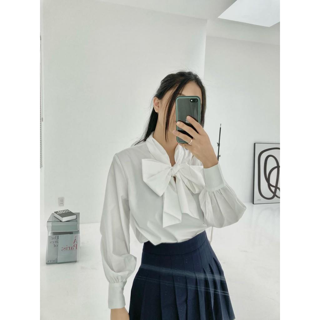 WALENTY - Bow Tie Shirt - Áo sơ mi cột nơ