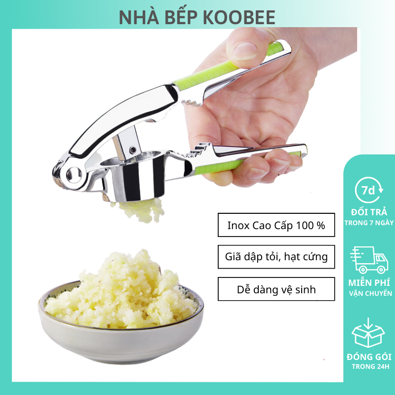 Dụng cụ ép tỏi, kẹp hạt cứng cầm tay cao cấp INOX 100% chắc chắn bền đẹp