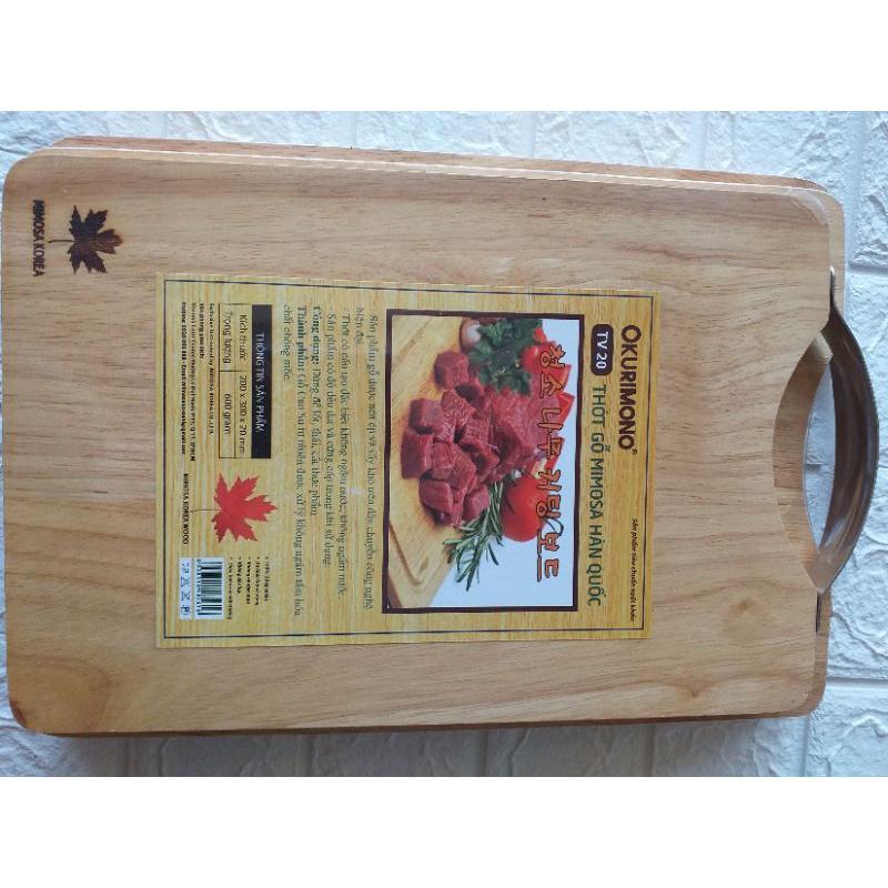 Thớt gỗ cao su Hàn Quốc hình tròn - hình chữ nhật