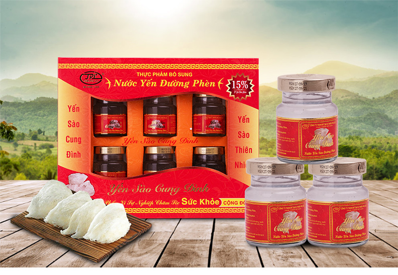 YẾN SÀO CUNG ĐÌNH-Bộ 10 hộp nước yến đường phèn